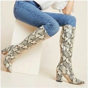 Sam Edelman Snake Print Heeled Boots